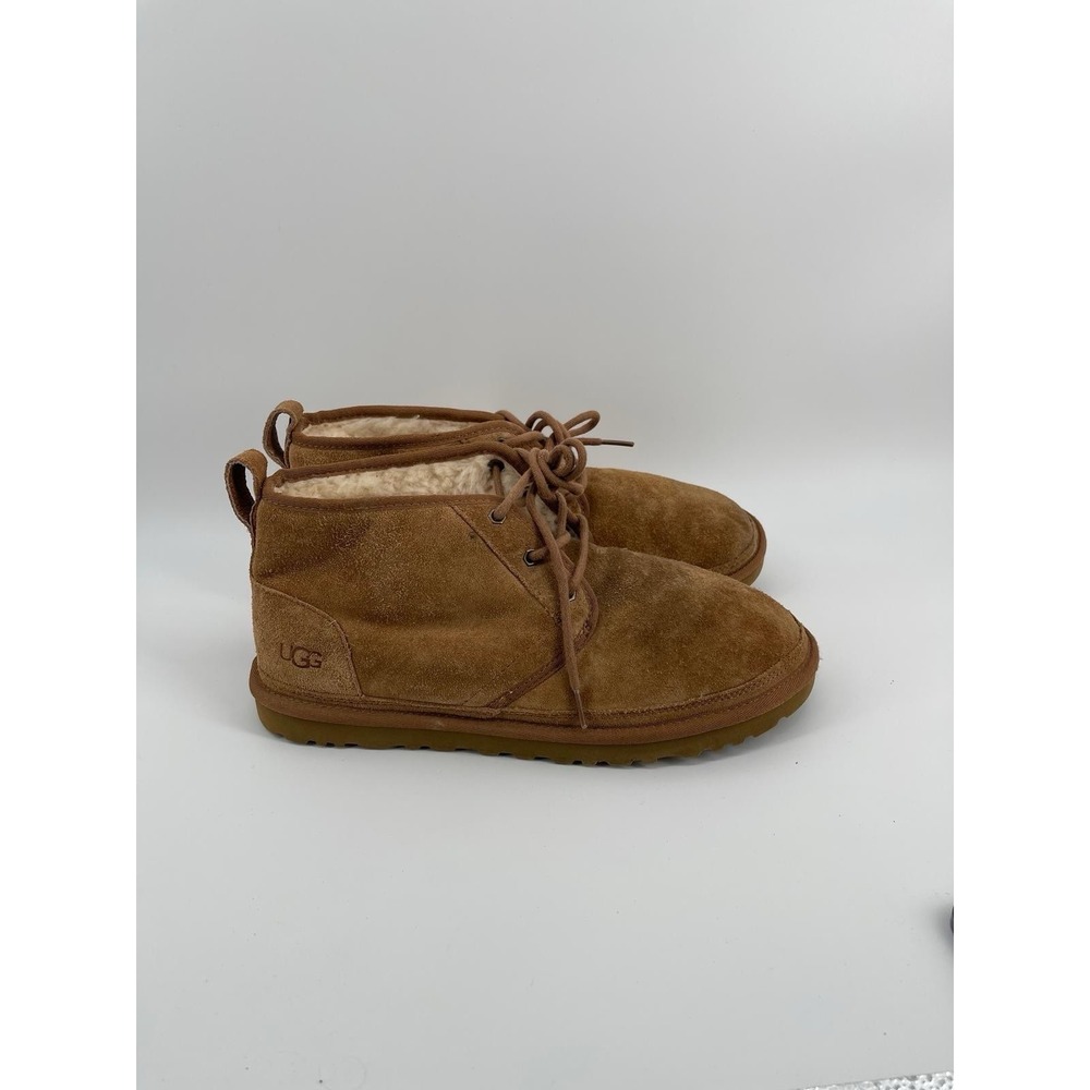 UGG Neumel Boots Brown Suede Men 12 Shearling Lined Casual Chukka